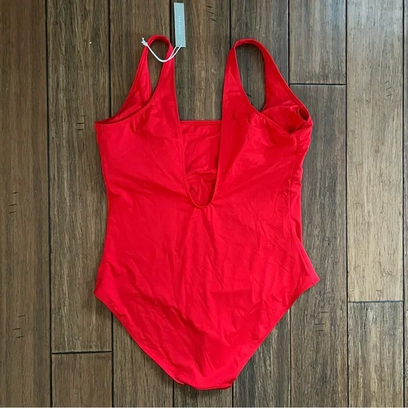 NWT Everlane The Square Neck One Piece Red Swimsuit Size XXL Bathingsuit - Picture 4 of 11